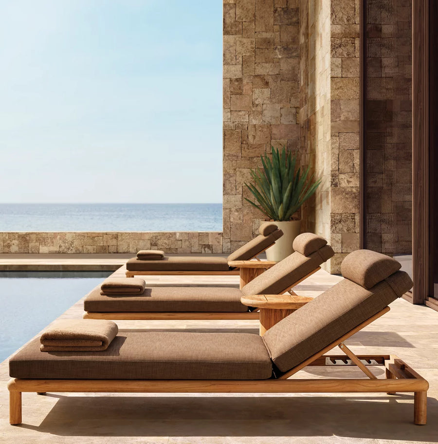 Modern Teak Sun Lounger - Main View