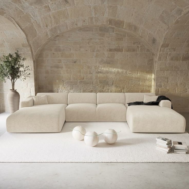 Elegant Minimalist Enveloping Sofa