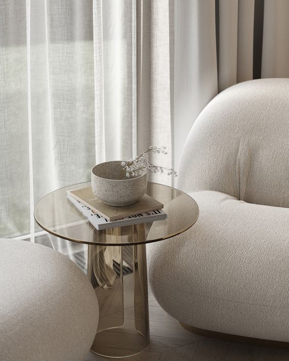 Mia Glass Sculptural Side Table