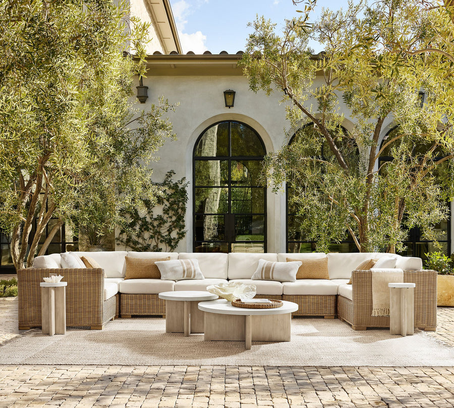Modular Wicker and Aluminum Sectional Seating