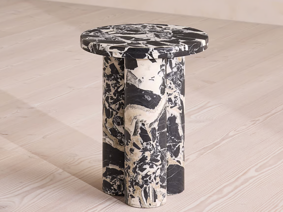 Tisbury Marble Pedestal Side Table