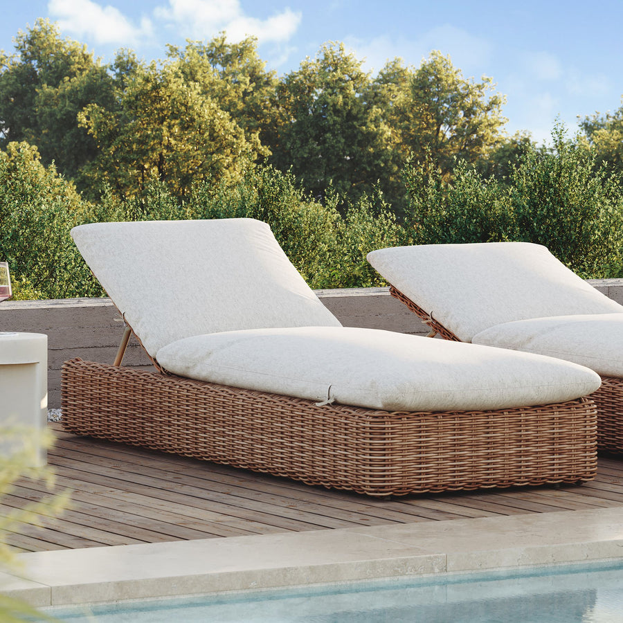 Wicker and Metal Pool Loungers