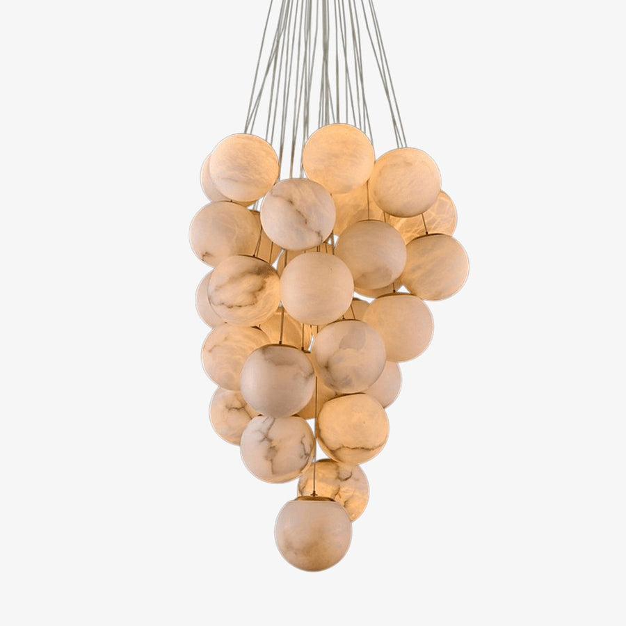Cascading Alabaster Globe Cluster Chandelier