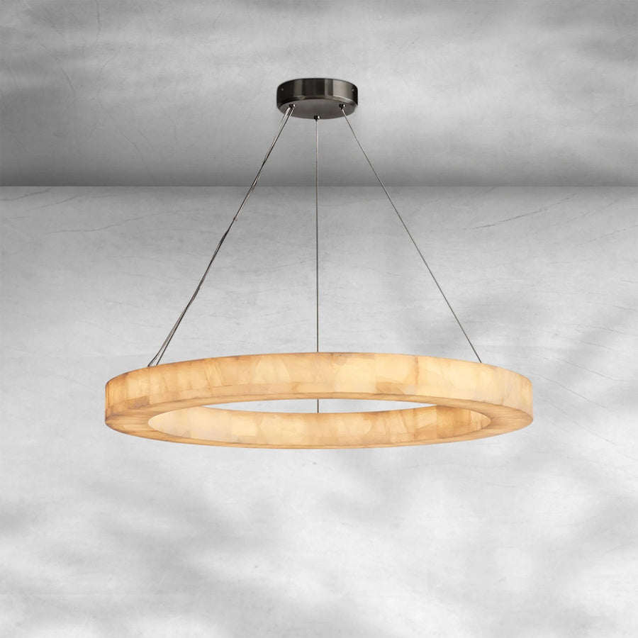 Concentric Calcite Ring Disc Chandelier