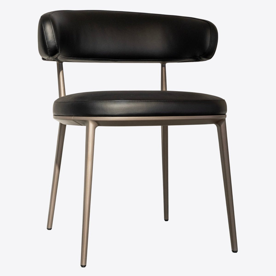 Contoured Leather Dining Chair - View 1