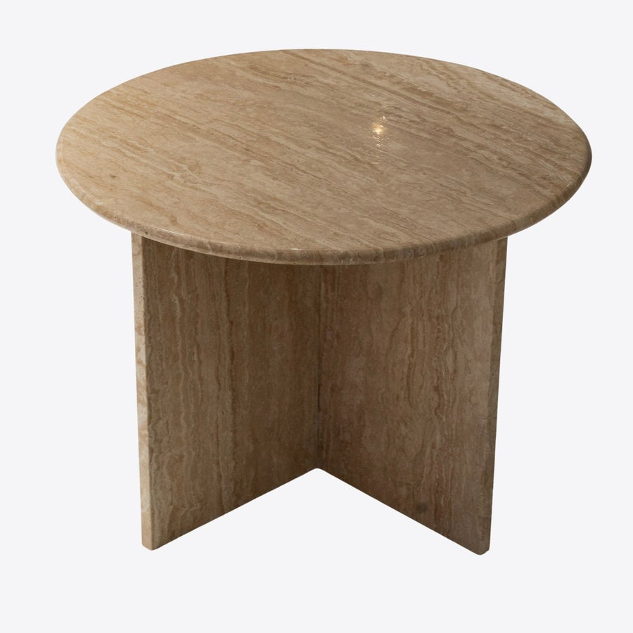Cylindrical Stone Pedestal Table - View 1