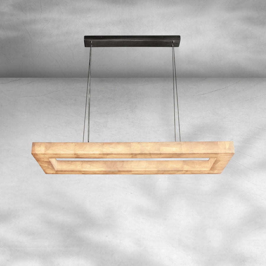 Linear Calcite Ring Plane Chandelier