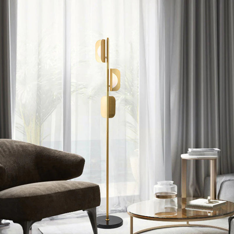 Modern Brass Blade Floor Lamp - Main View