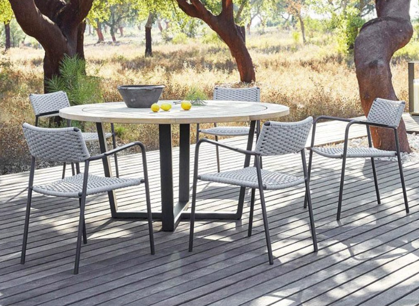 Modern Outdoor Rope Dining Set - Main View