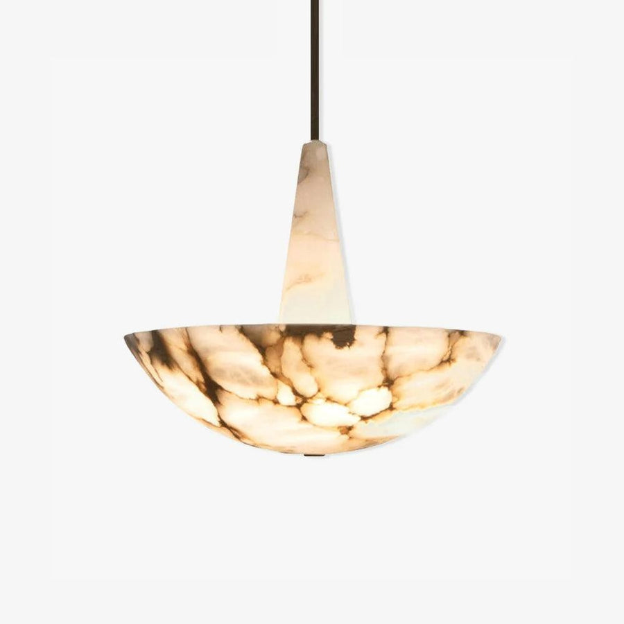 Snowflake Alabaster Cluster Chandelier with White Metal