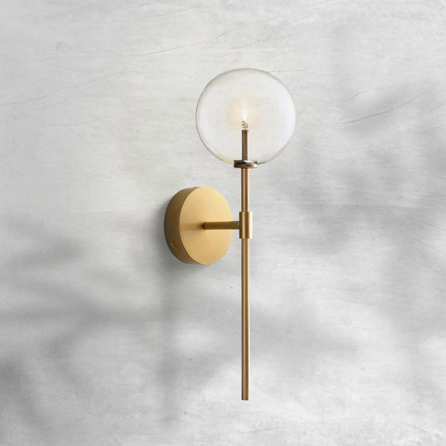 Twin Glass Globe Solid Brass Wall Sconce