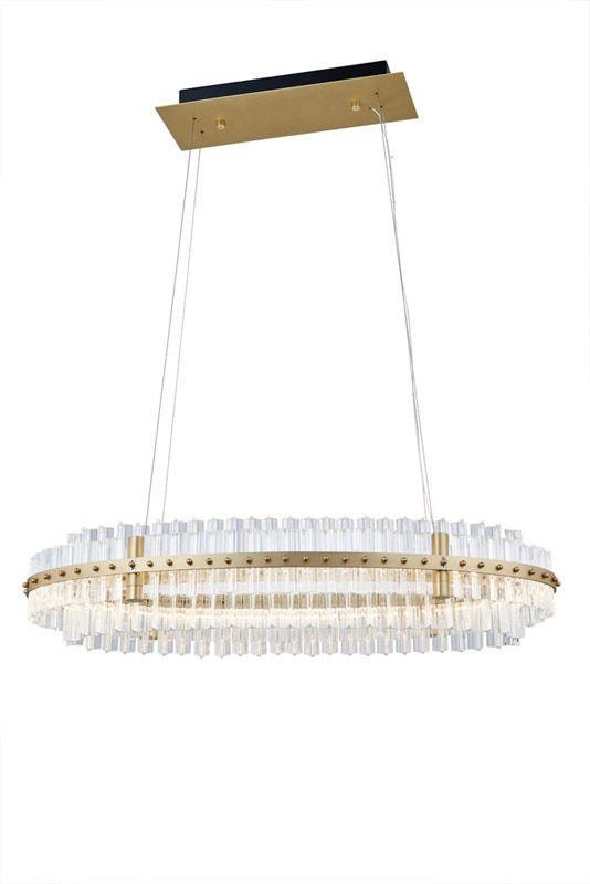 Two-Tier Oval Ring Adjustable Metal Chandelier