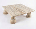 Zebra Onyx Square Marble Coffee Table - View 1