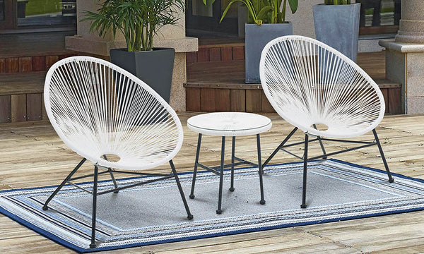Conjunto de conversación para patio moderno: asientos de exterior premium + cuerda sintética y aluminio