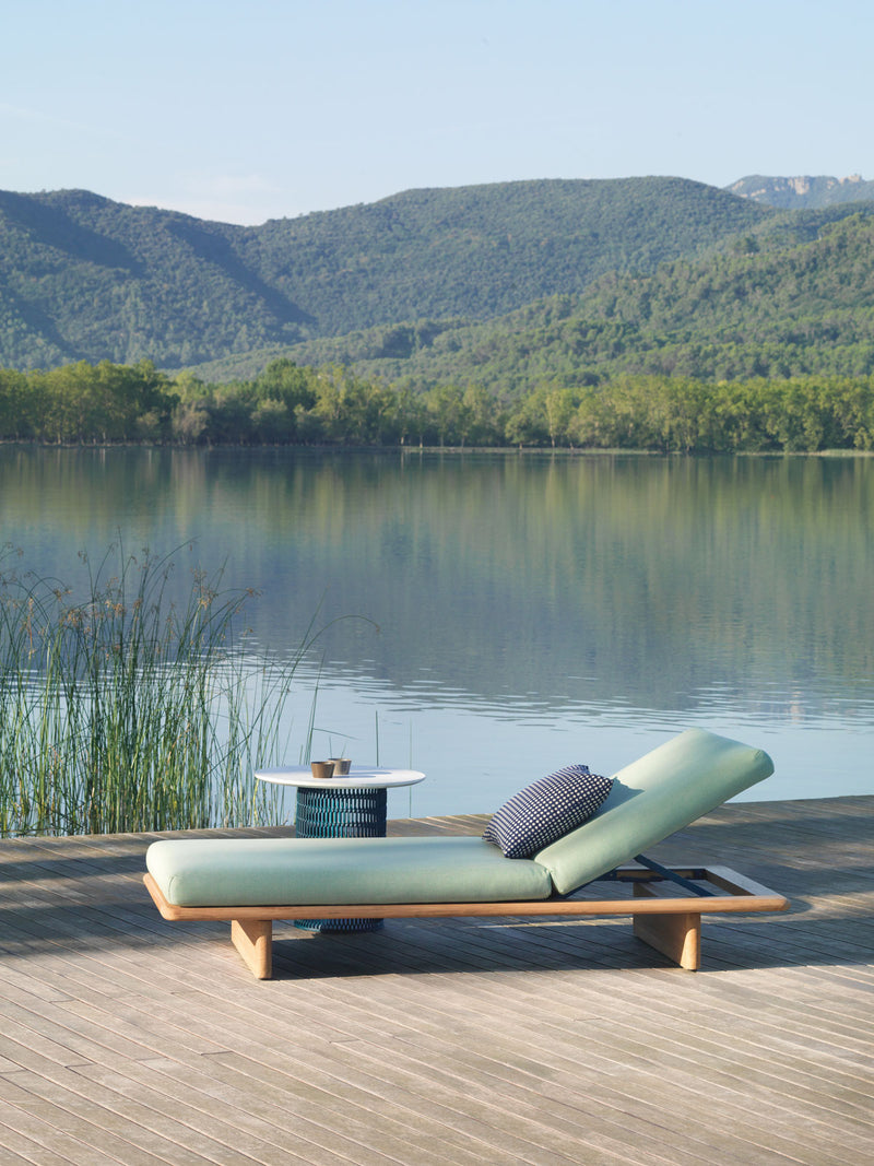 Modern Teak Sun Lounger - Main View