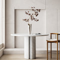 Marble Coffee Table with Hollow Concave Line Legs - View 1