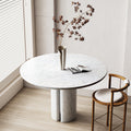 Marble Coffee Table with Hollow Concave Line Legs - View 2