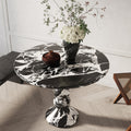 Marble Coffee Table with 4 Round Stacked Legs - View 2