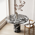 Marble Coffee Table with Hollow Concave Line Legs - View 7