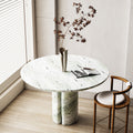 Marble Coffee Table with Hollow Concave Line Legs - View 3
