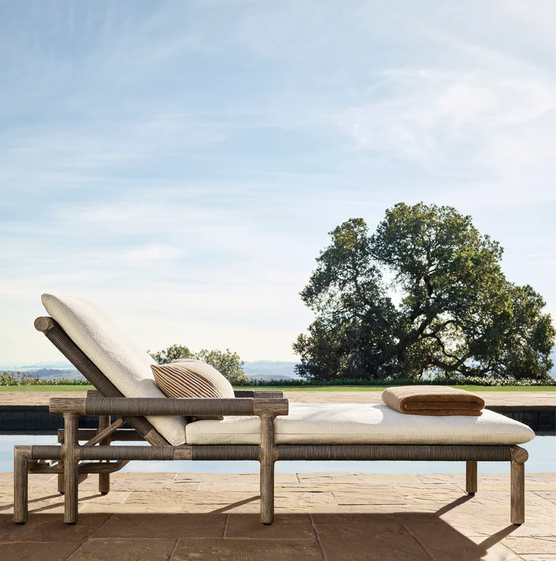 Modern Teak Sun Lounger - Main View