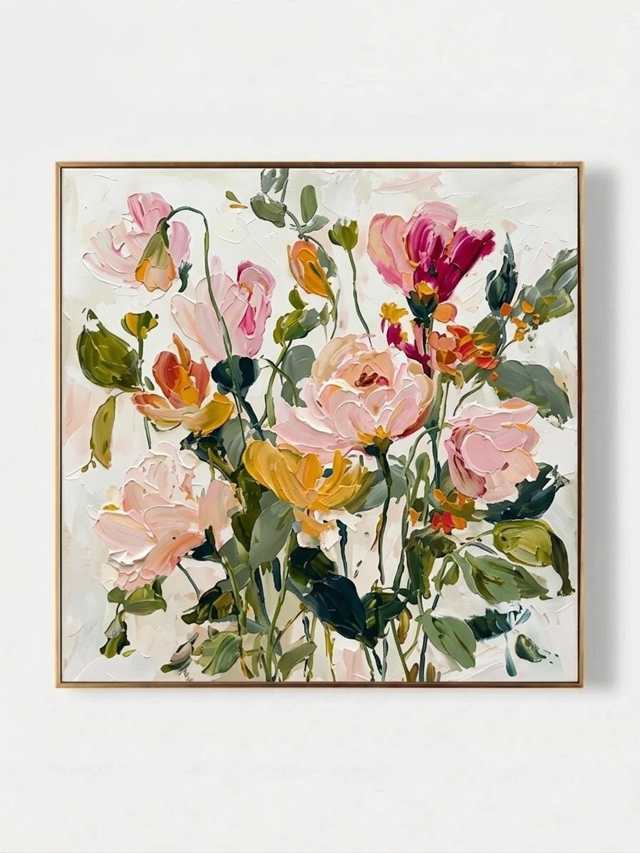 3D Heavy Textured Floral Bouquet Canvas Wall Art