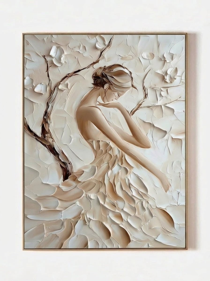 3D Texture Abstract Female Portrait Wall Art