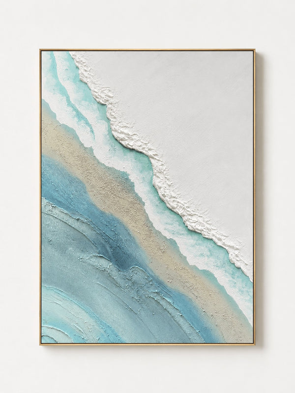 3D Textured Ocean Shoreline Wall Art