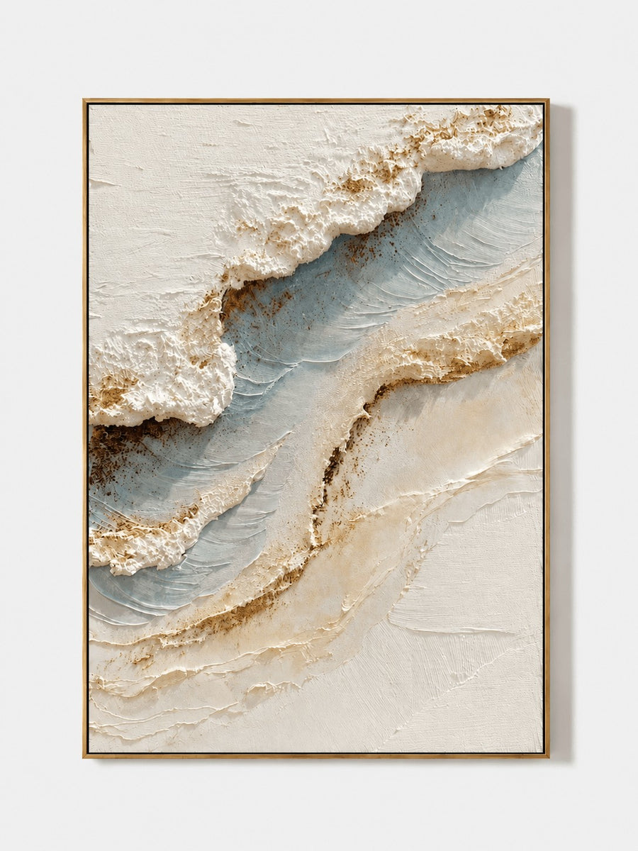 3D Textured Ocean Shoreline Wall Art