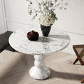 Marble Coffee Table with 4 Round Stacked Legs - View 4