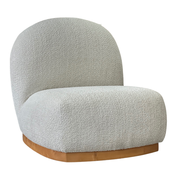 Organic Curved Lounge Chair | Premium Bouclé Upholstery