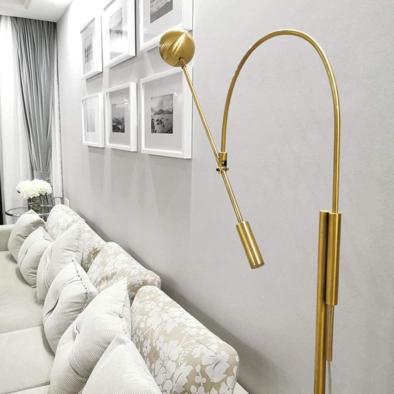 Lampada da terra moderna con contrappeso in ottone – Lusso scultoreo