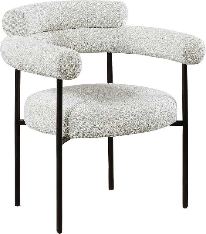 Sedia da pranzo Bouclé contemporanea - Comfort moderno - Alluminio Premium + Bouclé Premium 