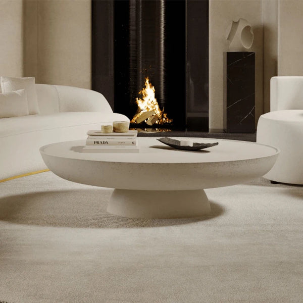 Mesa de centro minimalista moderna con pedestal: elegancia contemporánea