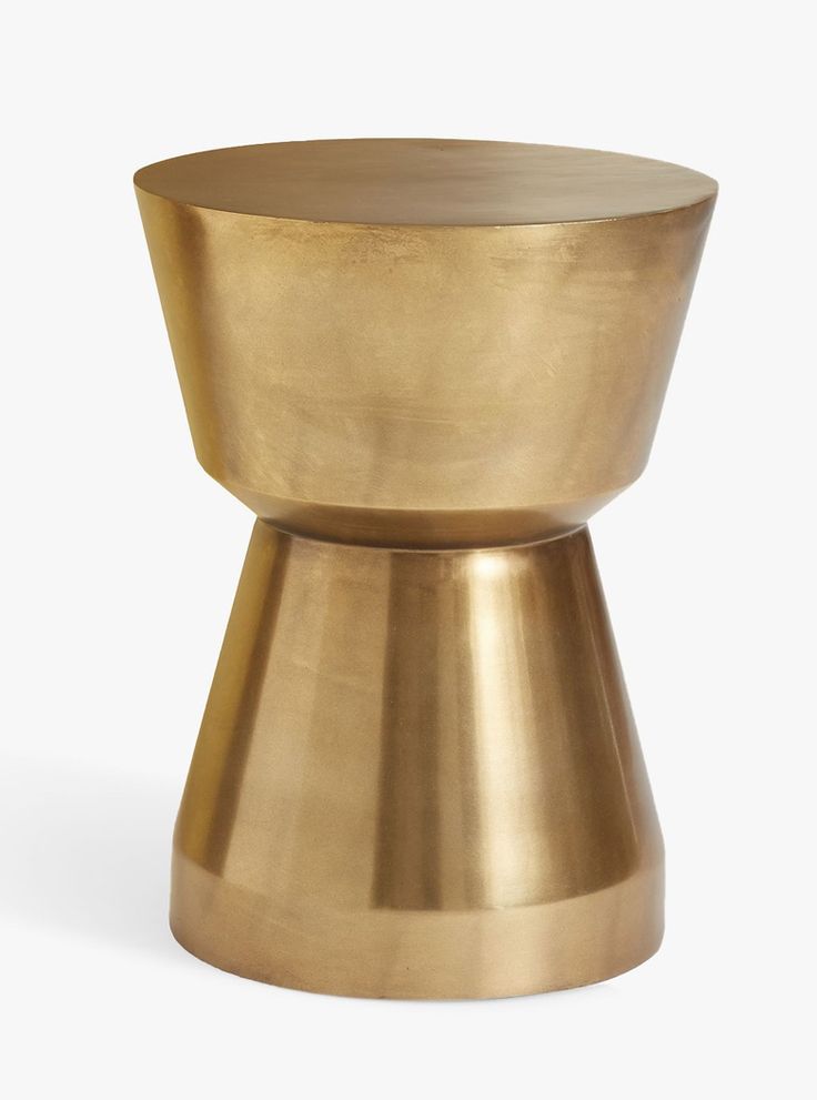Antique Brass Pedestal Side Table