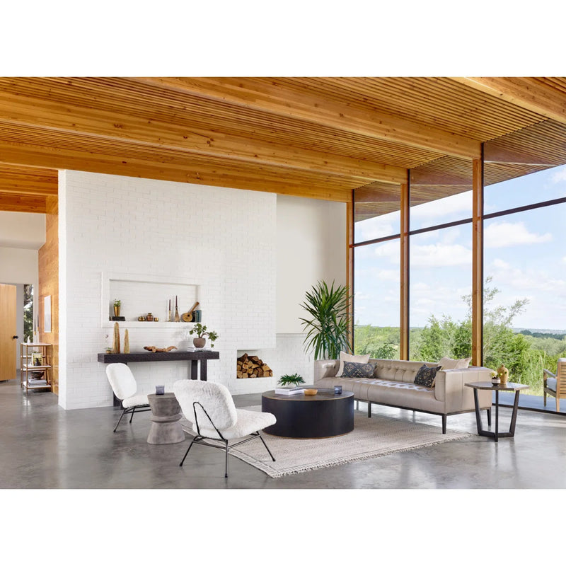 Brass Trimmed Ebony Side Table Accent | Minimalist Interior Style