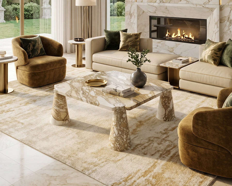 Calacatta Gold Marble Coffee Table - View 2