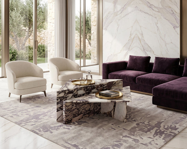 Calacatta Viola Violet Triangular Coffee Table - View 2