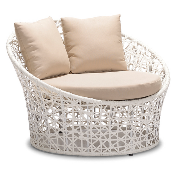 Sillón contemporáneo de exterior tejido: asientos de patio premium