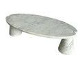 Carrara White Oval Marble Coffee Table - View 1