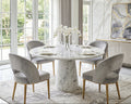 Carrara White Round Marble Dining Table - View 3