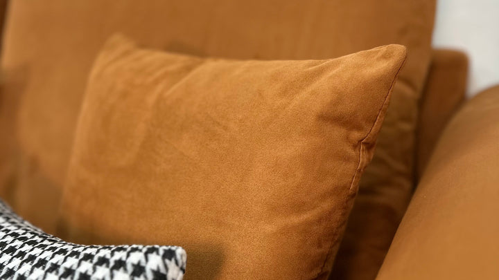 Channel Tufted Upholstery Mocha Sectional Sofa