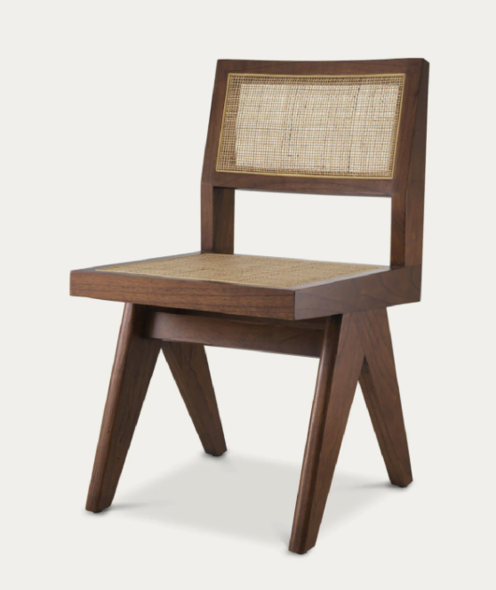 Clean-Line Timeless Academic Seating | Mid-Century Cane Dining Chair