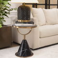 Conical Pedestal Silhouette Table | Modern Marble & Gold Accent Table