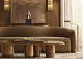 Contemporary Enveloping Sofa | Modern Curved Velvet Sofa
