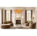 Contemporary Enveloping Sofa | Modern Curved Velvet Sofa