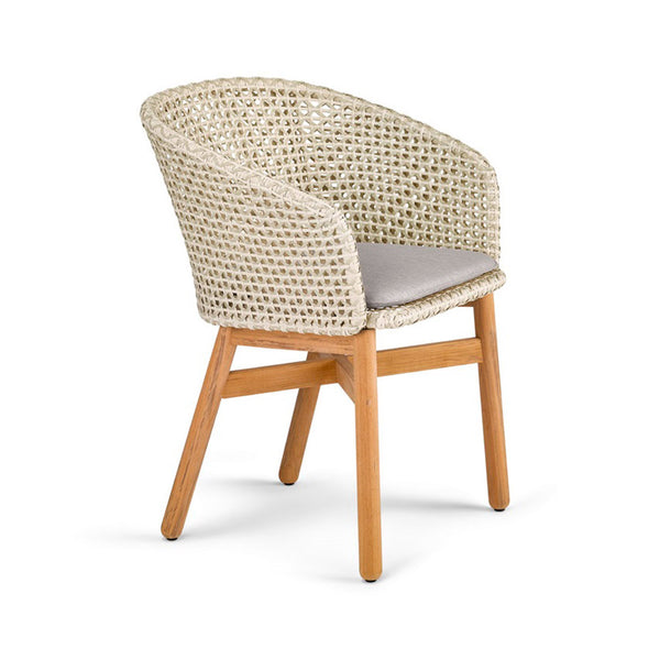 Silla de comedor moderna de aluminio para exteriores: comodidad contemporánea, aluminio de primera calidad, cuerda de olefina e impermeable.