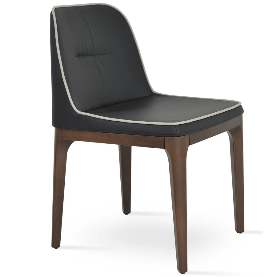 Dining chair with padded wooden base | Contemporary lifestyle