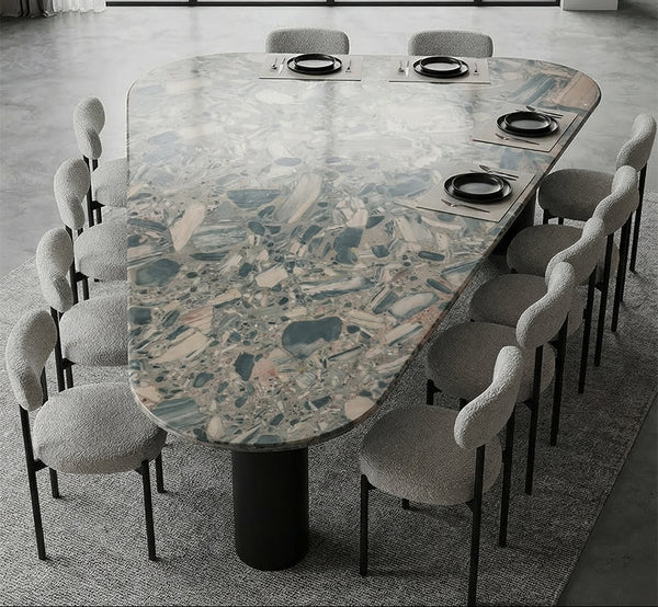 Dior Blue Luxury Marble Dining Table - View 2