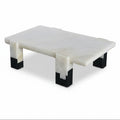 White Onyx and Nero Marquina Marble Coffee Table - View 1